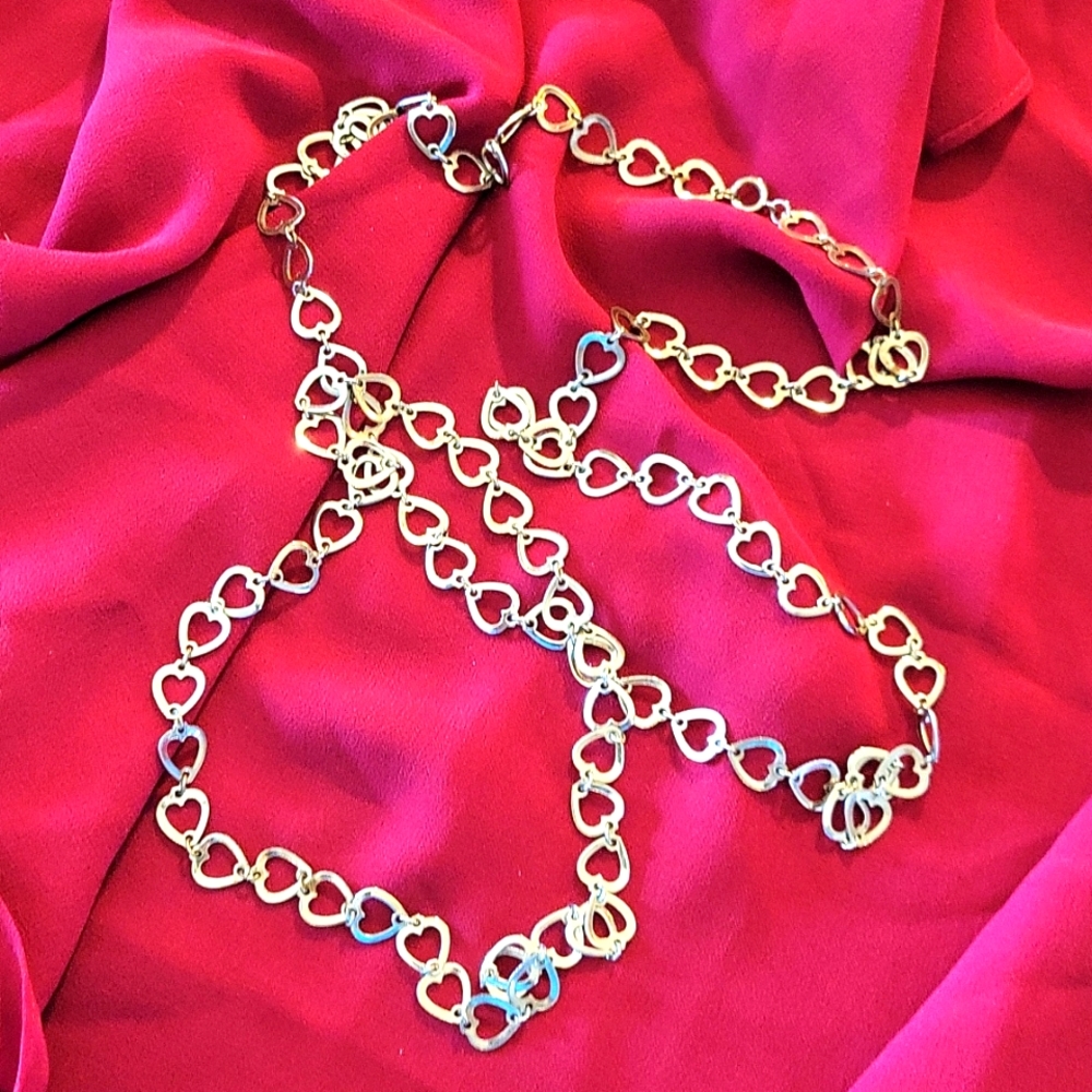 SILVER PLATED LONG NECKLACE OR BELT